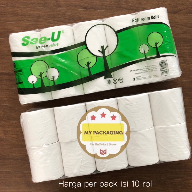 Tissue TOILET Tisu Tisue SEE-U 215 Sheet 2 PLY 1Pack isi 10Rolls