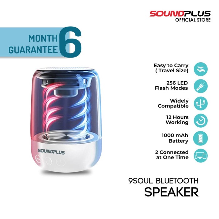 BAGU5 SOUNDPLUS 9SOUL - SPEAKER BLUETOOTH LED 5W / PORTABLE SPEAKER $K@