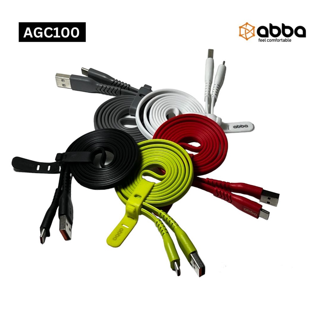 ABBA AGC100-KABEL DATA ABBA AGC100 TYPE-C 3.0 AMPERE 100CM FAST CHARGING DATA CABLE COLORFUL