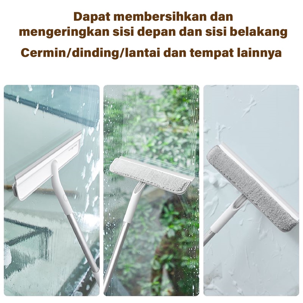 NEW Deerma QJ100 3In1 Sapu &amp; Tongkat Pel Cleaning Set Lantai Dinding Rumah