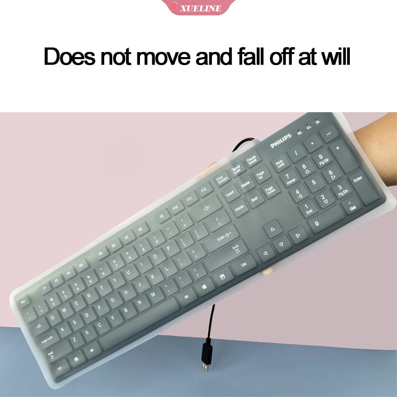 Cover Pelindung keyboard Ukuran Standar 44.5x14cm Bahan Silikon Anti Debu / Air Untuk PC