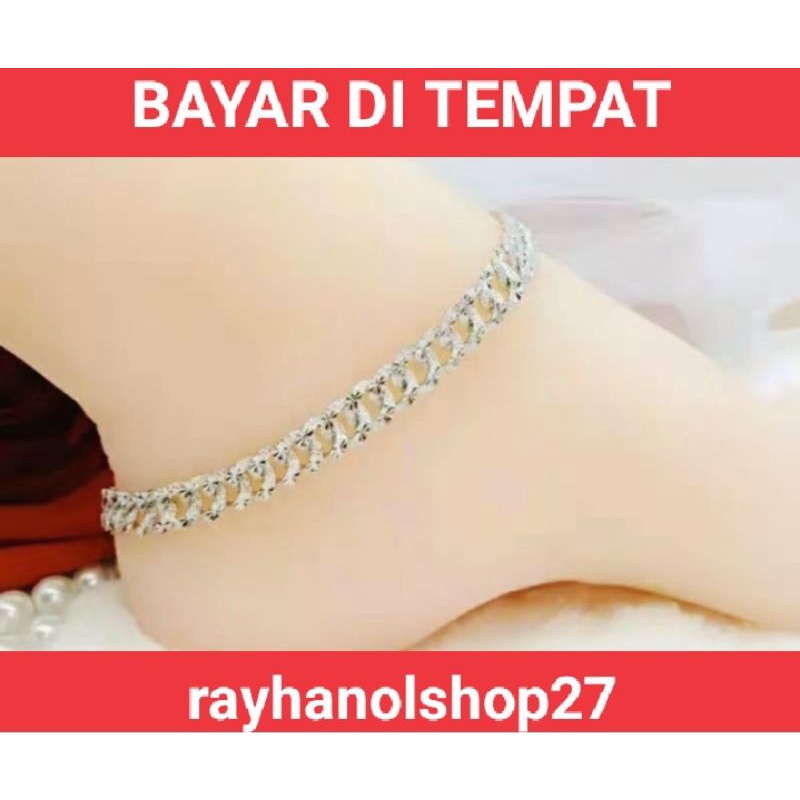 Terbaru dari RO-27 Gelang Tangan love love rangkai cantik dan gelang kaki Rantai lipan lapis emas 24k pria wanita lapis emas gold dan silver