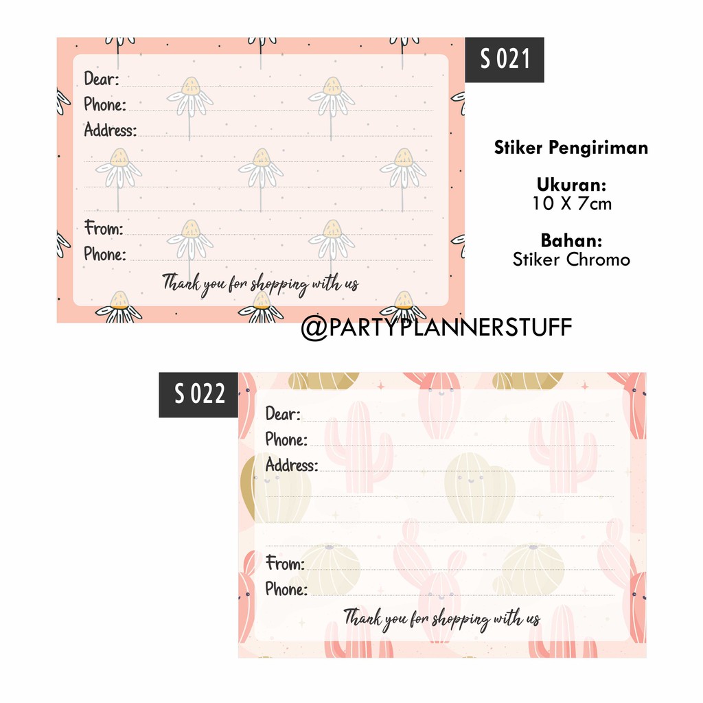 

Stiker label pengiriman floral / Label pengiriman olshop flower themed / Dropship sticker paket lucu