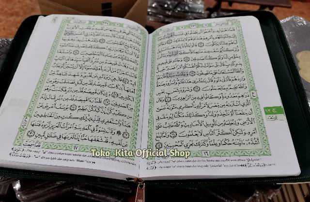 Alquran Al Quddus HVS 2Warna Kalep Resleting A5 Rasm Utsmani Quran Hafalan yanbua kudus