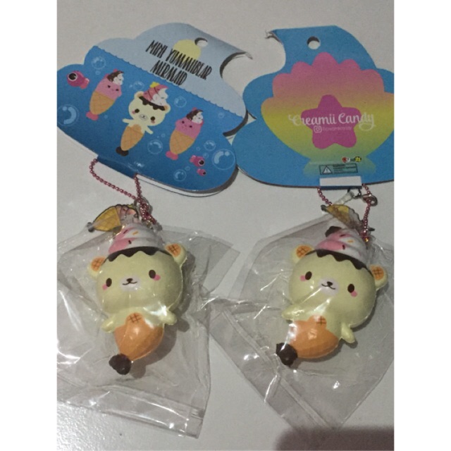 Squishy creamiicandy yummiibear mermaid mini lisenced tag original soft slow rare