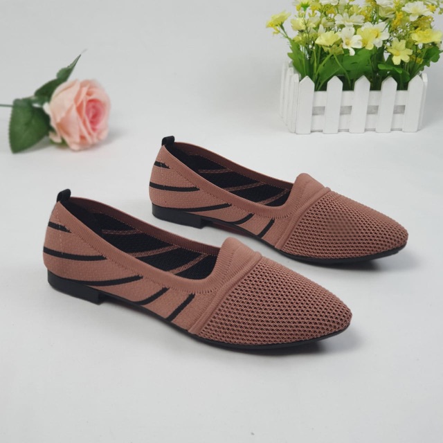 KAYZINEVA Sepatu Flat Rajut Import Wanita CC 01