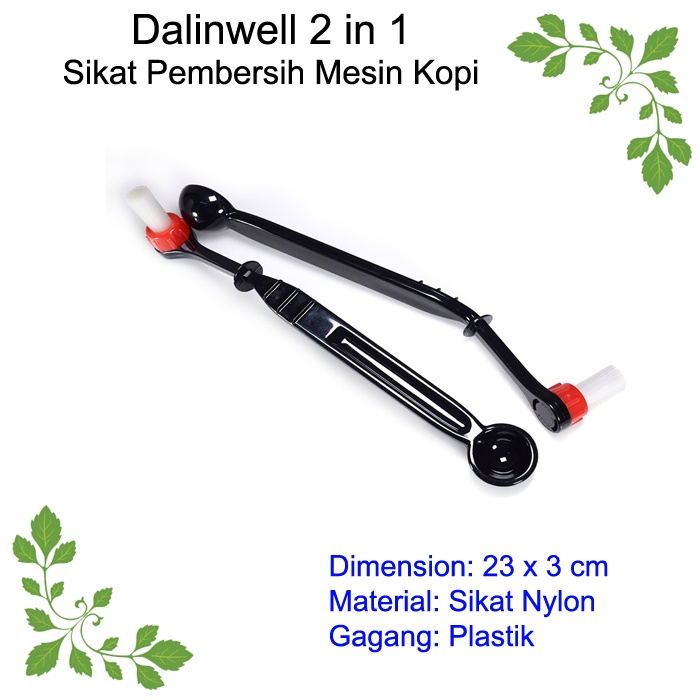 Sikat Sendok Pembersih Mesin Kopi Espresso Nylon Brush Dalinwell 2 in 1 8809