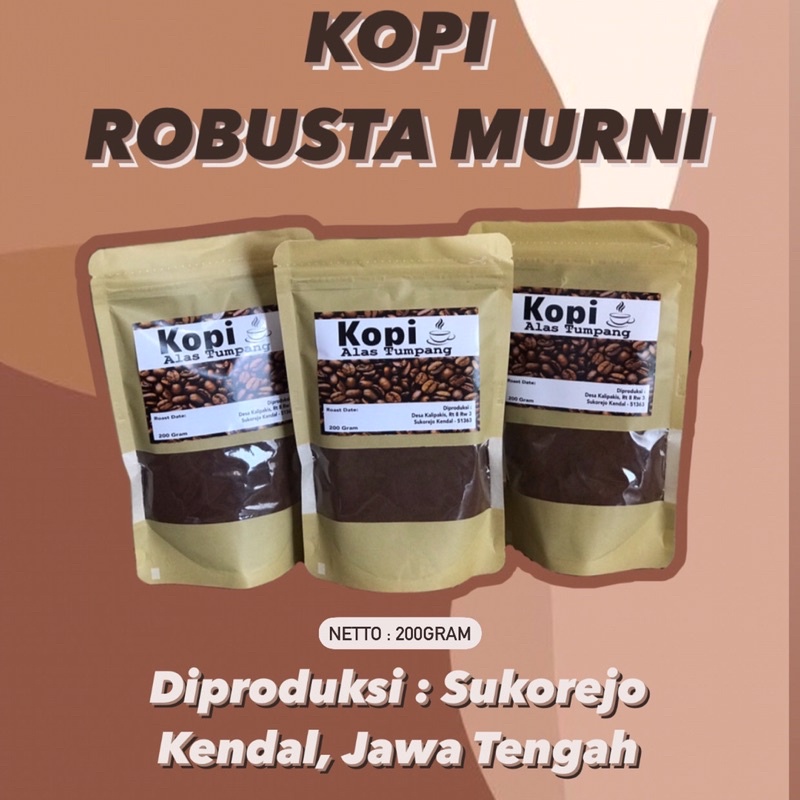 

Kopi Bubuk Murni 200gram Robusta Murni Original