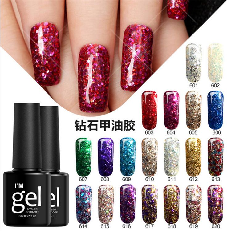 IM GEL I'M GEL GLITTER SERIES uv led soak off gel polish gliter / kutek gel polish Tahan 1 Bulan 96/255  * Deskripsi Produk