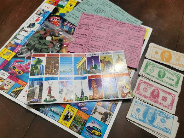 mainan Monopoli jadul board game ular tangga international dollar