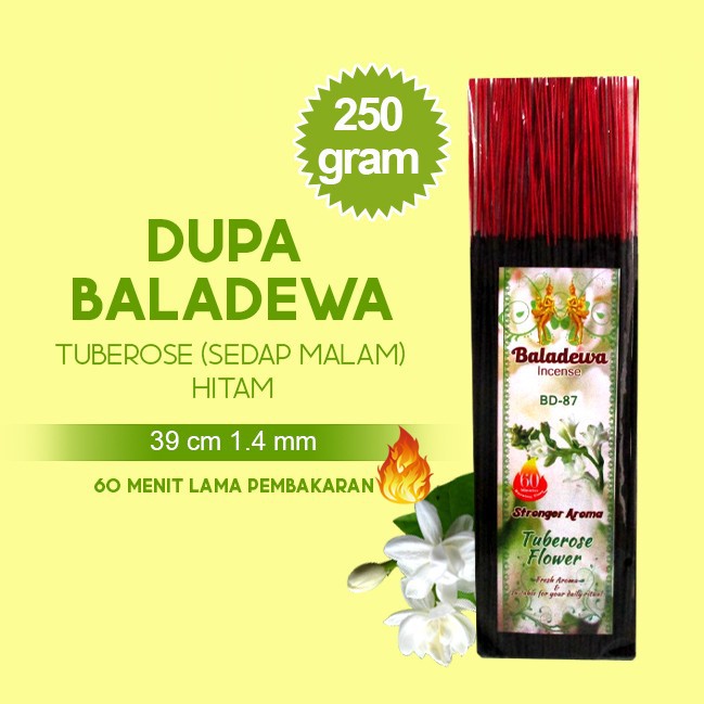 Dupa/ Hio Wangi Harum Baladewa 39 cm 250 gram Tuberose hitam