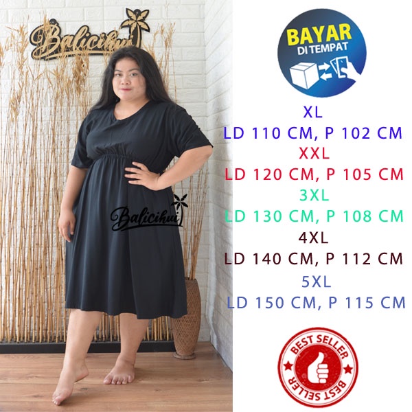 Balicihui Dress Pamela Dress Jumbo Plus Size Dress Wanita 4XL Dress Pendek Wanita