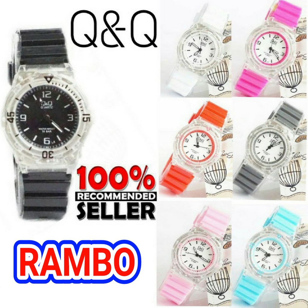 JAM TANGAN Q&Q TUBBER TB12 /JAM TANGAN TRANSPARAN