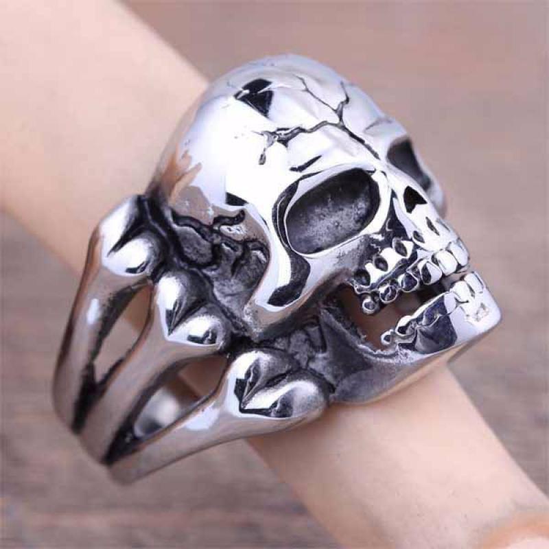 Cincin Desain Tengkorak Muslim Hollow Untuk Pria