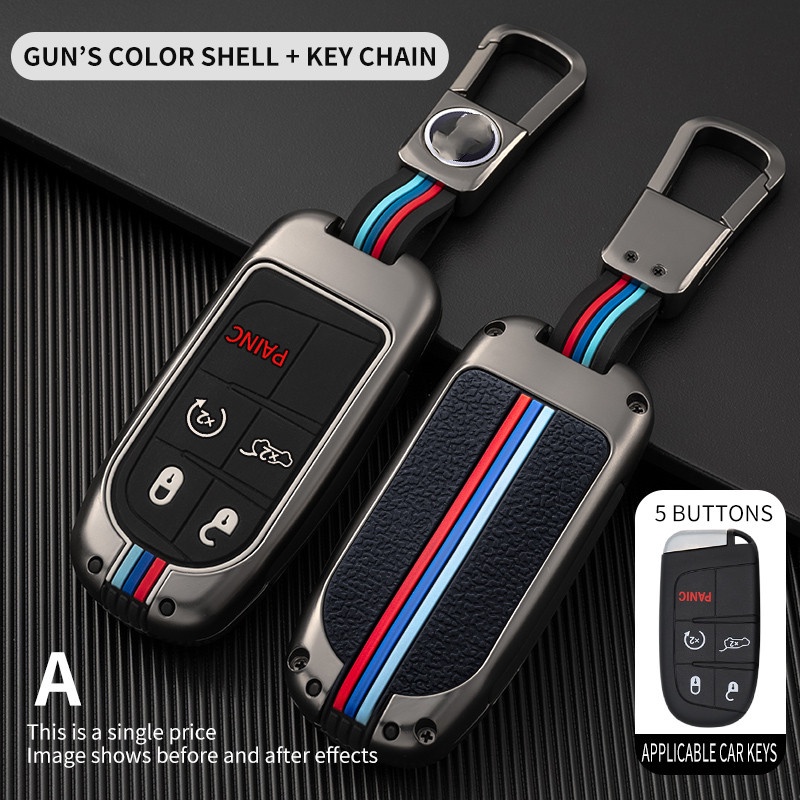 Casing Kunci Mobil Fob Untuk Jeep Renegade Compass Grand Cherokee Chrysler 300C Wrangler Dodge