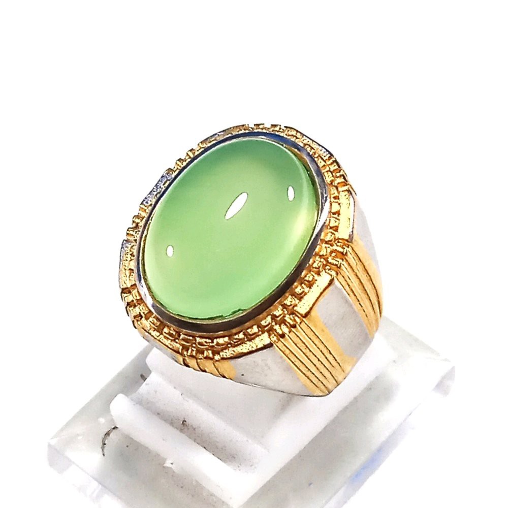 CINCIN BATU AKIK NATURAL GREEN APEL HIJAU MINIMALIS KANTORAN PUNYA