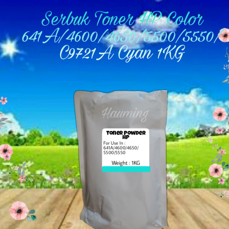 Serbuk Toner HP 641A 4600 4610 4650 4600dtn 4600hdn 4600n 4650dn 4650hdn 4650n C9721A Cyan 1kg