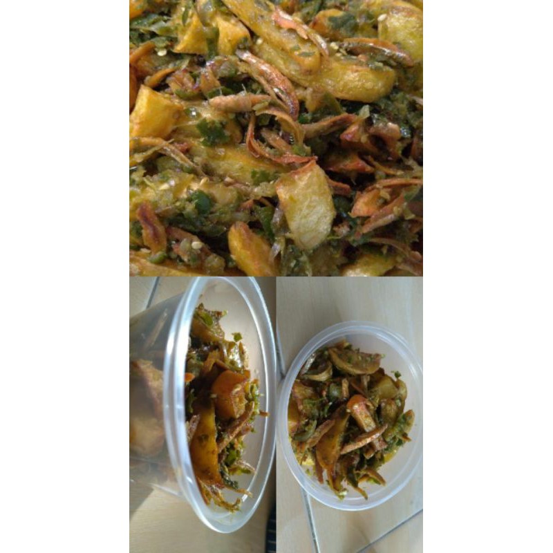 

Teri kentang balado hijau