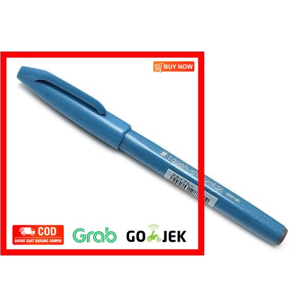 

(BISA COD) Pentel Touch Brush Sign Pen - Sky Blue