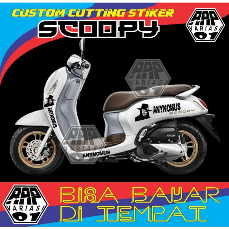 stike Cutting Scoopy ANYNOMUS, stiker Motor Scoopy