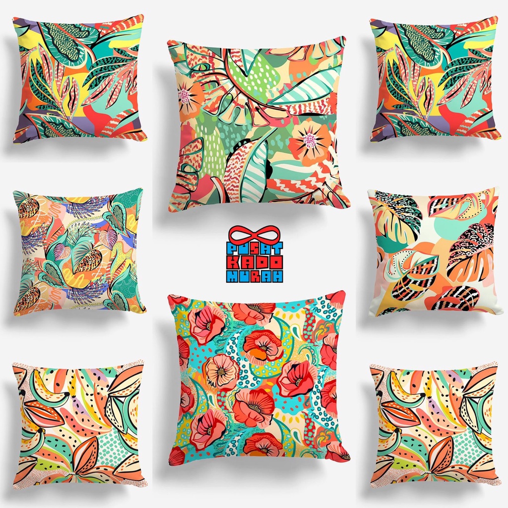 Bantal Sofa Print Motif Pop Art Summer Vibes 40x40 cm - Pusat Kado Murah