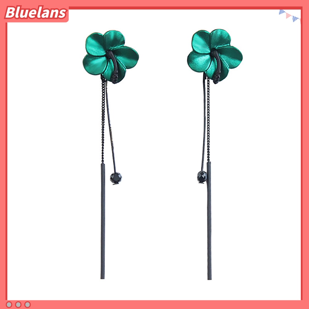 Bluelans Korean Style Long Flower Tassel Earrings Women Party Banquet Cocktail Jewelry