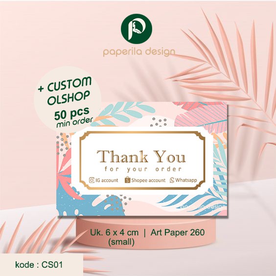 

Thank You Card + Custom Olshop 6x4 cm