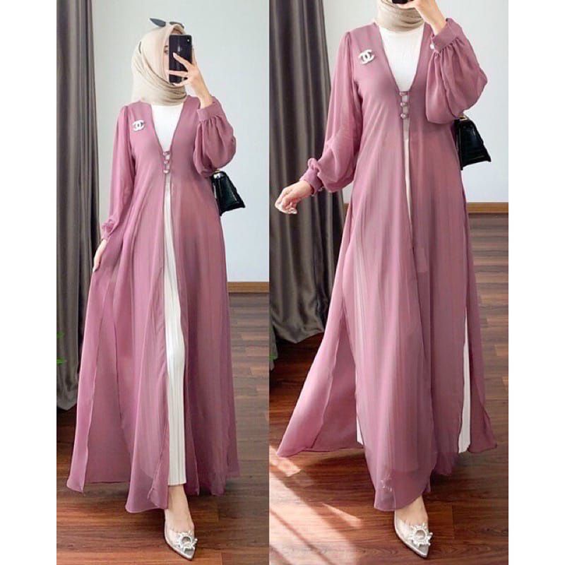 [ DF ] Long Outer Laura Ceruty Babydoll / Outer Terbaru / Outer Terkini / Outer Viral/ Outer Termura