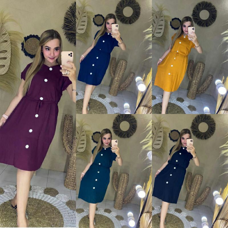 Daster Andin Ikatan Cinta Jumbo - Homedress Andin Polos Kancing Aktif - Viral 2021  - Kekinian  XXL 