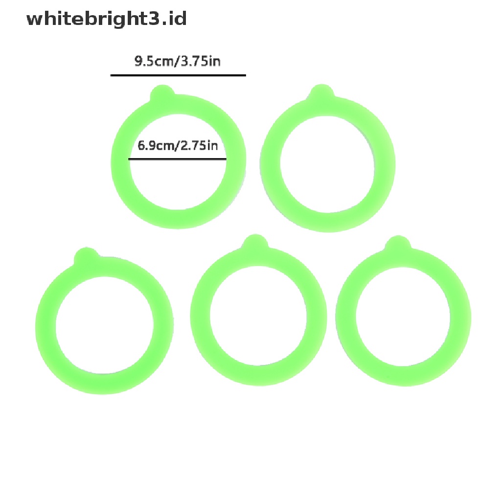 {whitebright3.id} 5Pcs Silicone Jar Gaskets Food Storege Jars Replacement Airtight Leak-Proof ,