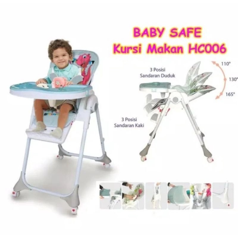 Baby Safe Deluxe High Chair HC006 - Kursi Makan Bayi &amp; Anak