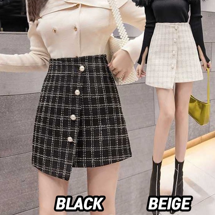 8937 Nayoung Tweed Skirt/Rok Autumn/Rok Pendek/Rok kerja / Roktweed/Rok Korea Skirt