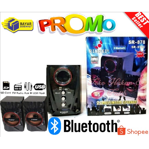 RINREI SR 878 C SPEAKER AKTIF SUBWOOFER BASS BOOSTER BLUETOOTH - USB - RADIO~THF