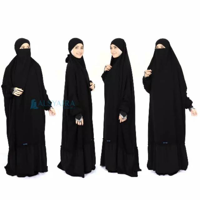 Alsyahra French Khimar Zahira Haramian Jetblack Exclucive
