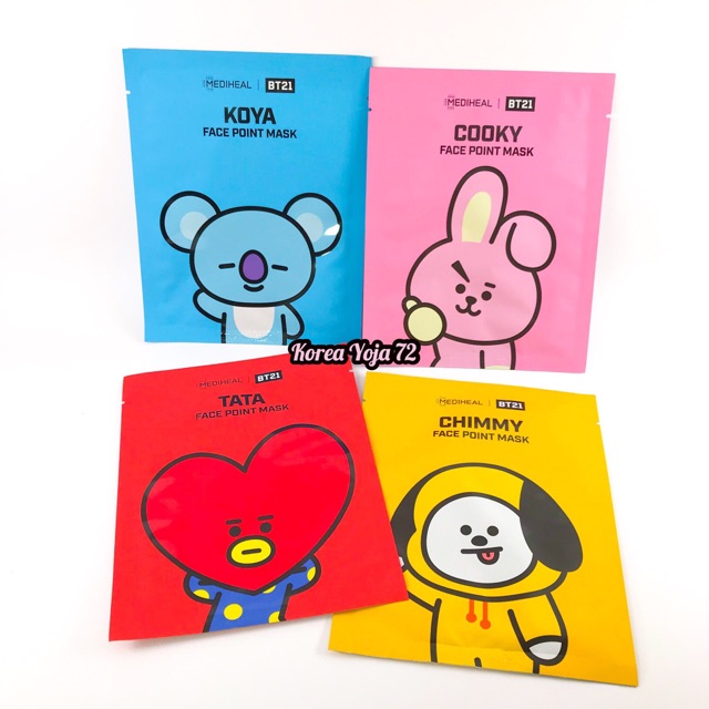 Download Mediheal Bt21 Face Point Mask Chimmy Chooky Mang Rj 1ea Shopee Indonesia PSD Mockup Templates