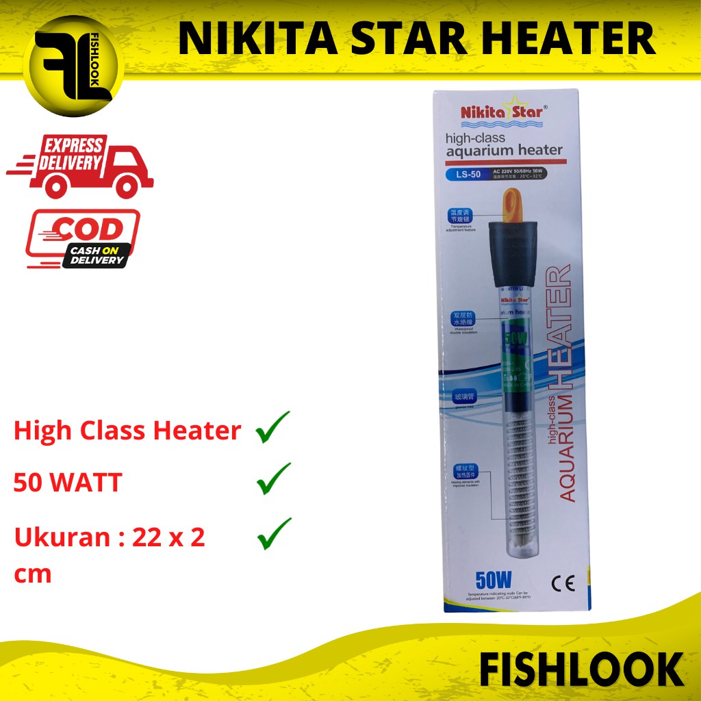 Heater Aquarium NIKITA STAR LS 50 LS50 High Class Pemanas Air Akuarium