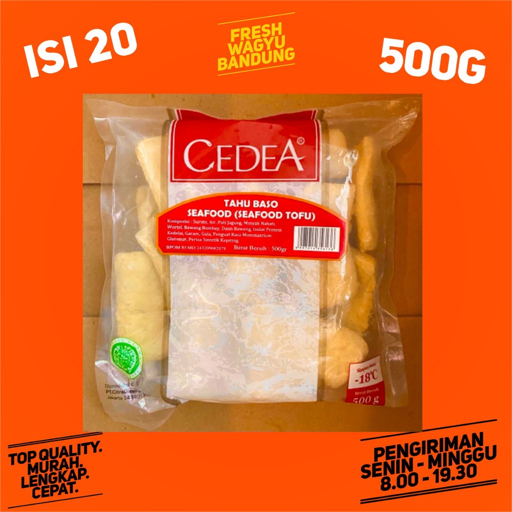 

CEDEA TAHU BASO SEAFOOD TOFU 500G SUKI SHABU STEAMBOAT PREMIUM HALAL