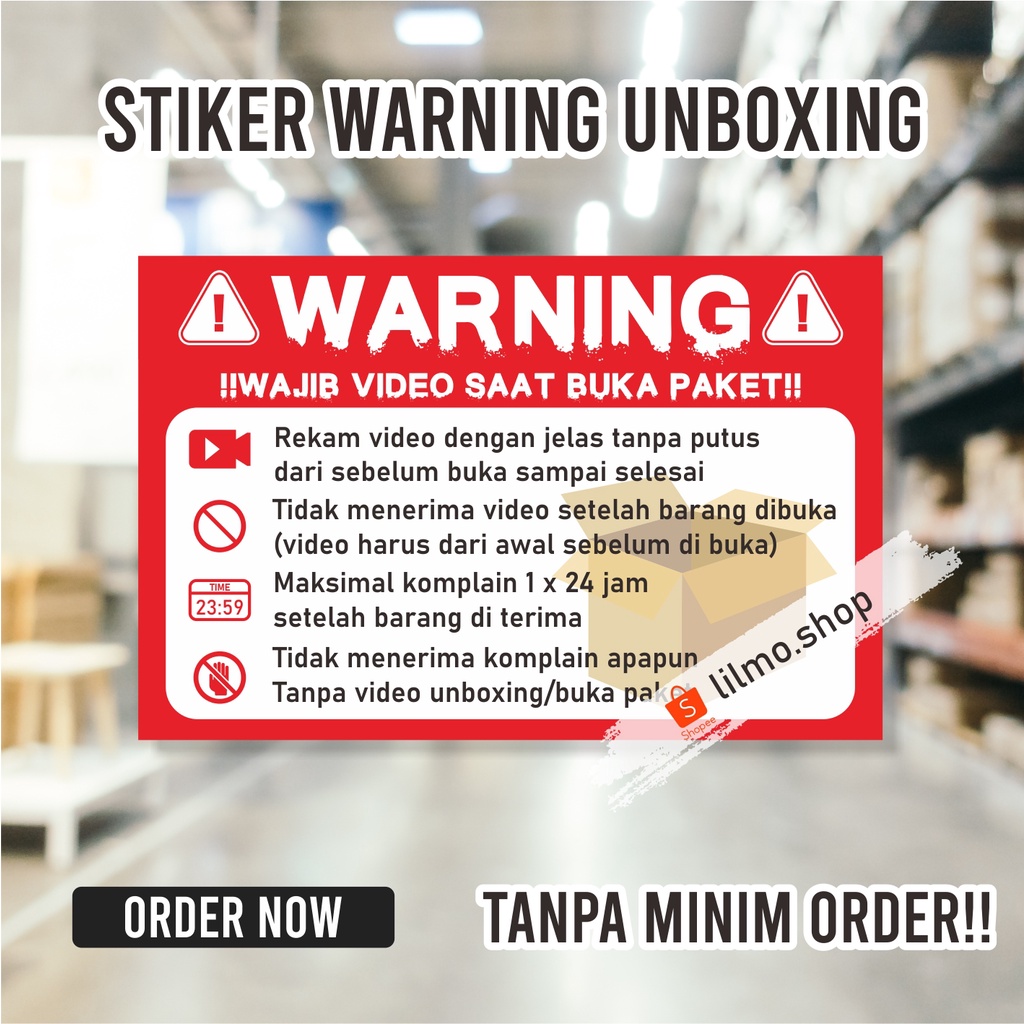 

(HARGA PER PACK ISI 20 PCS) Stiker Unboxing, Stiker Peringatan Video, Stiker Video Buka Paket Uk 10 x 6,5 cm