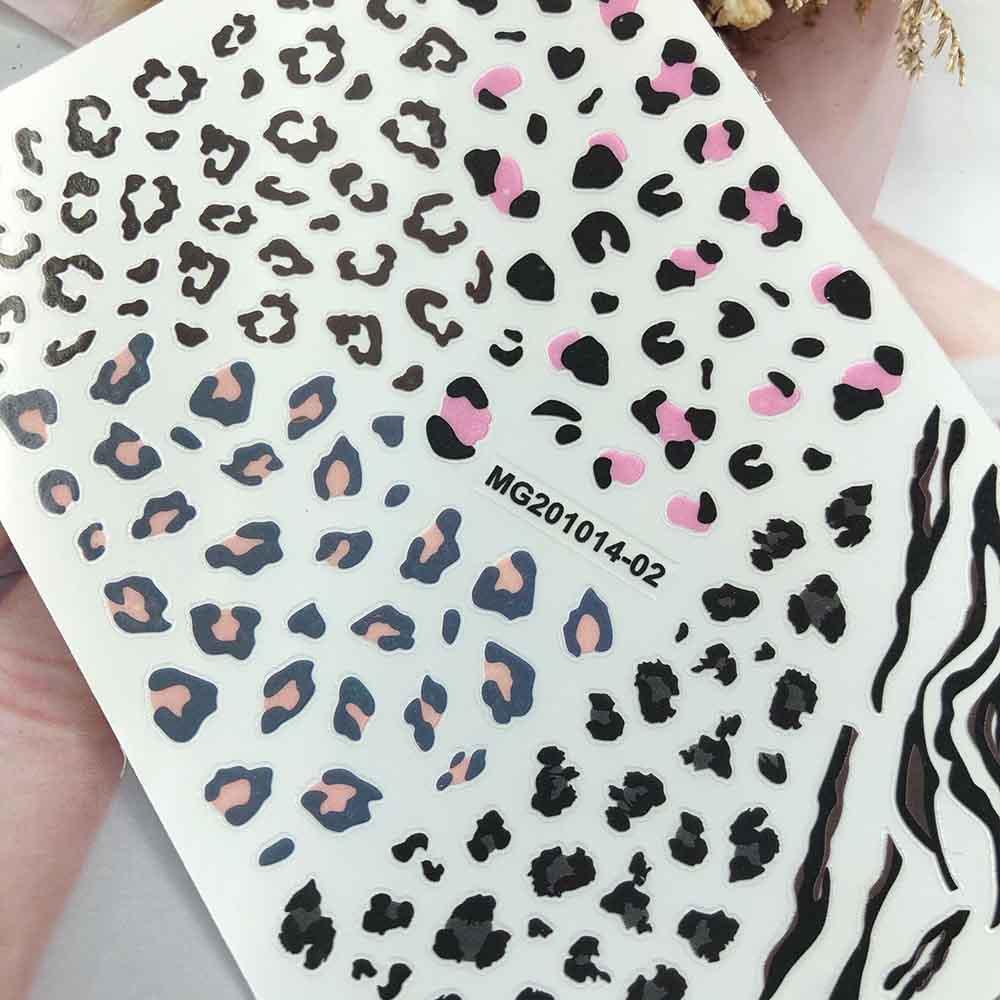 Agustina DIY Nail Art Dekorasi Kepribadian Desain Kuku Palsu Motif Hewan Leopard Print Stiker