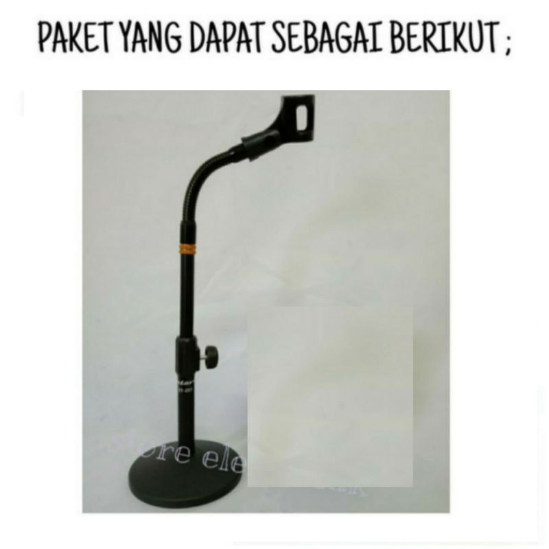 Paket TaffSTUDIO GMark Microphone Recording Plus Stand Mic Meja Body Besi