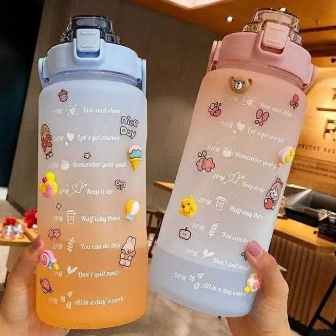 MILIKI SEGERA Botol minum 2 liter lucu botol minum kekinian viral Bisa COD botol pelangi botol minum motivasi BAGUS TERMURAH