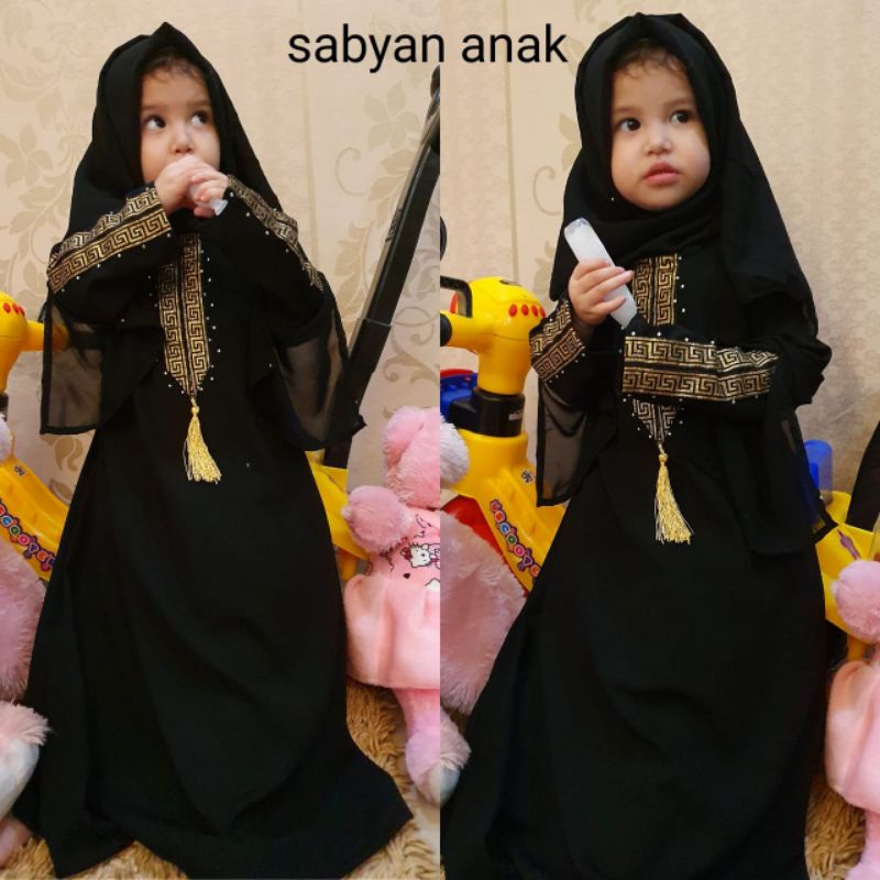 Gallery Exclusive Abaya Hitam Gamis Anak 2 tahun dan 3 tahun