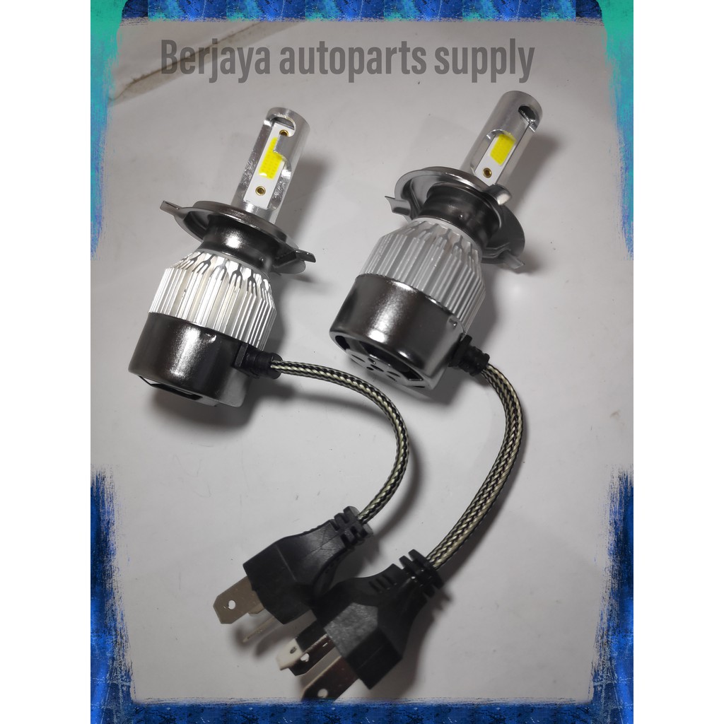 ( 2Pcs )  Lampu LED Mobil Headlight 6000K C6 H4 36W ada kipasnya