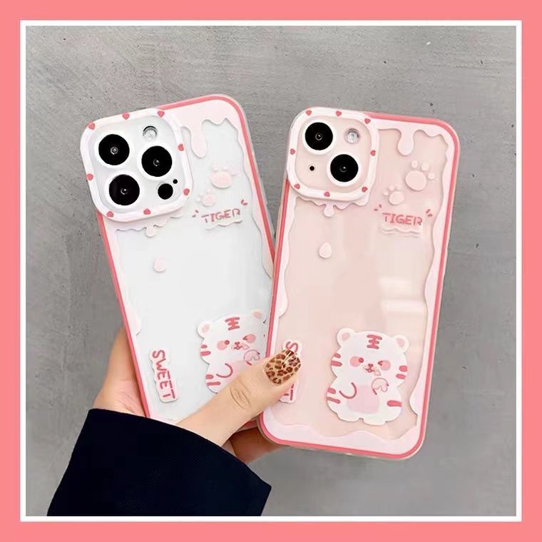 Soft Case Bahan TPU Motif Harimau Untuk Iphone 13 12 Mini 11 Pro X XR XS Max SE 2020 6 6S 7 8 Plus