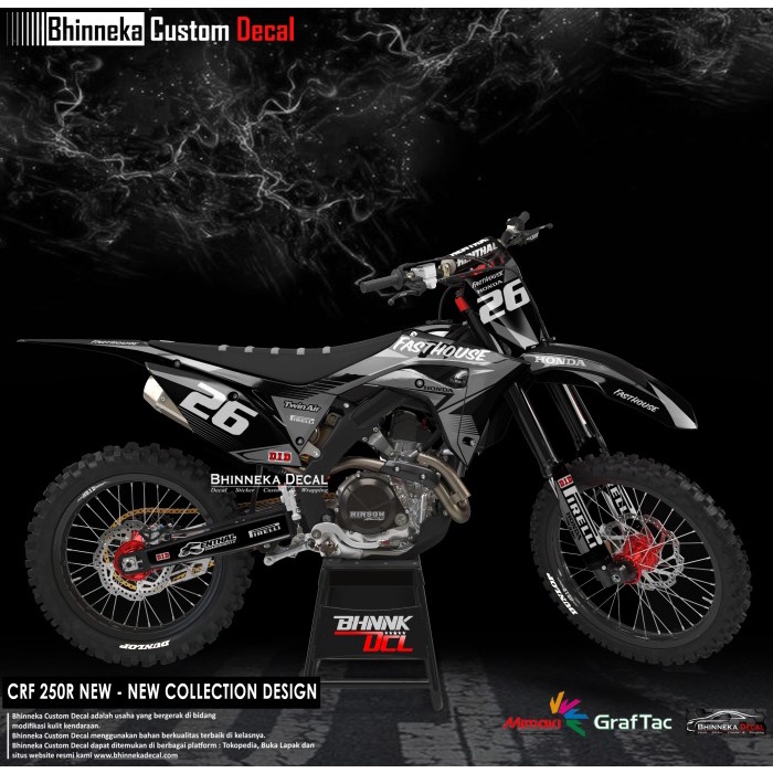 DECAL/STICKER HONDA CRF 250R FASTHOUSE DARK
