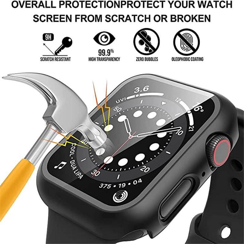 Casing Pelindung Apple Watch 7 6 5 Se 45mm 44mm 41mm 40mm Bumper Screen Protector Untuk Iwatch Series 4 3 2 1 38mm 42mm