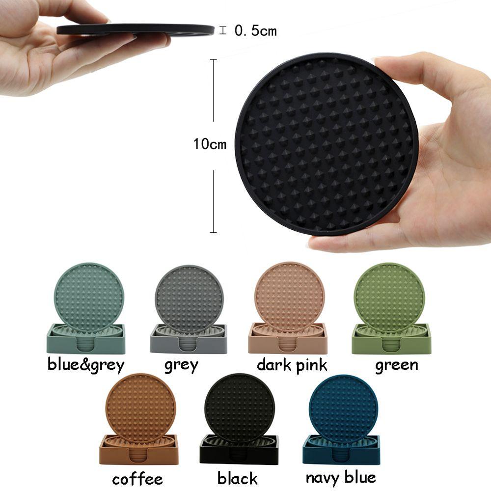 【 ELEGANT 】 Table Mat Set Warna Solid Tahan Panas Rumah Tangga Coffeee Cup Mat Tahan Lama Food Grade Tabletop Decor