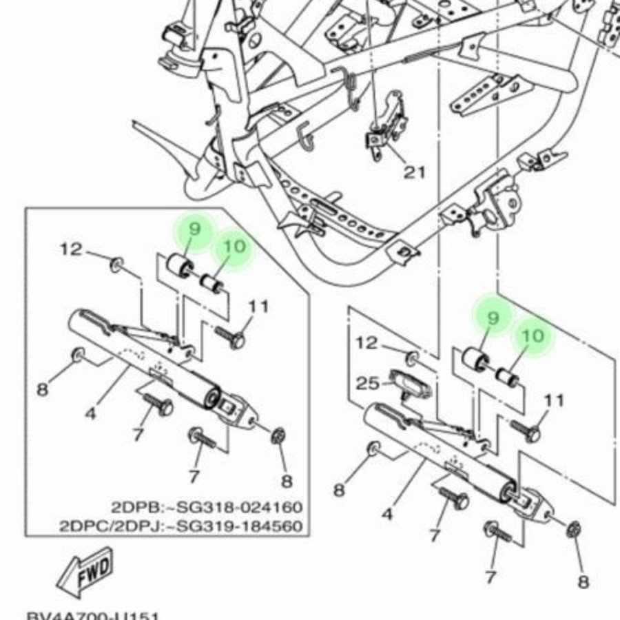 BOSH, BOSS, BEARING, LAHER ENGINE MOUNTING NMAX, N MAX OLD (7114,1748)