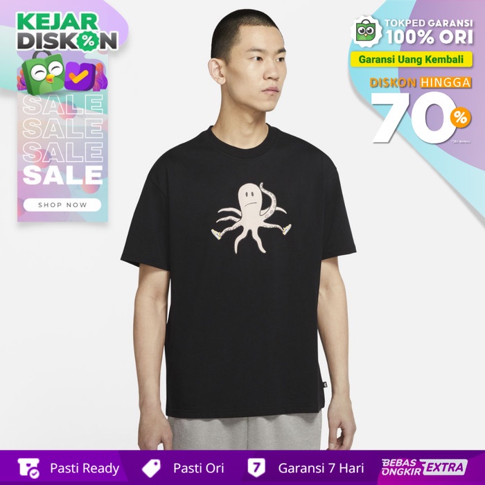 KAOS NIKE ORIGINAL NIKE SB KAOS SKATE PRIA SCOTT GRAPHIC - HITAM BEST SELLER