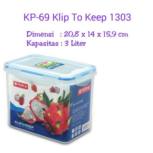 LION STAR KP 69 KLIP TO KEEP 1303 BOX KOTAK MAKAN TOPLES SEALWARE 3 L